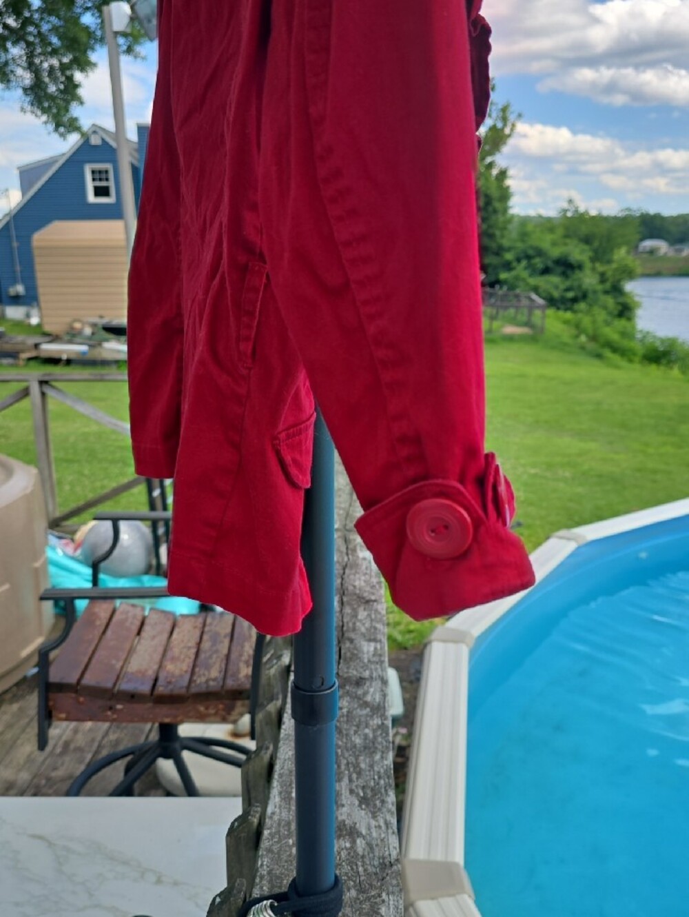Body Central Red Ruffle-Trim Blazer Jacket - Picture 7 of 10